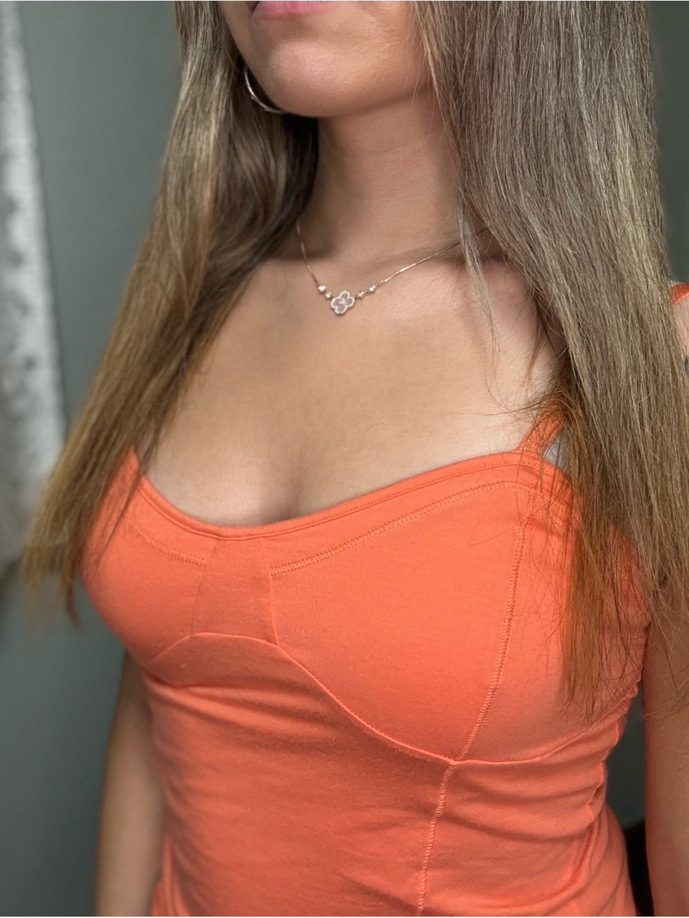 Decree Orange Spaghetti Strap Camisole